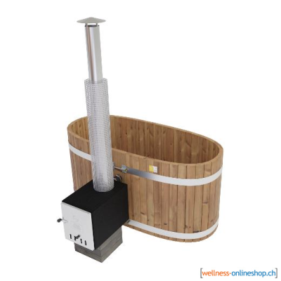 Badefass Oval mit Aussenofen