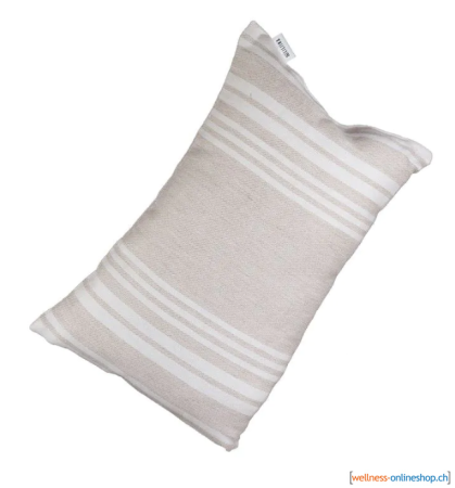 Saunakissen Streifen weiss/grau